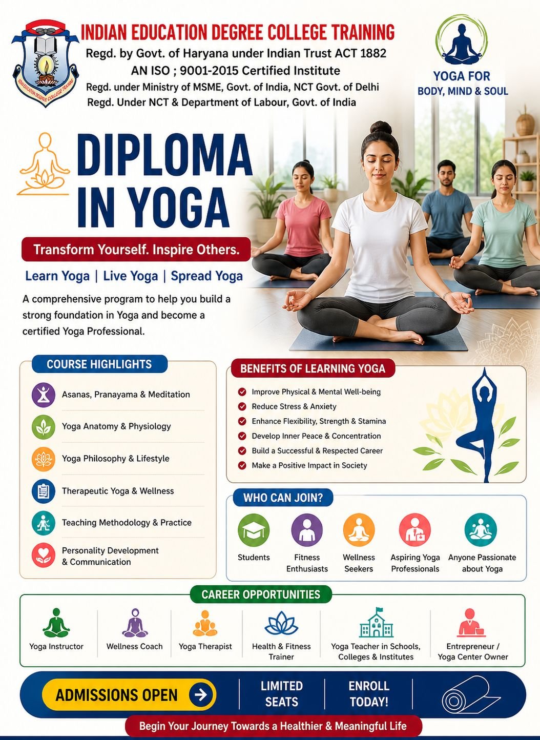 1 Year Diploma Of Yoga