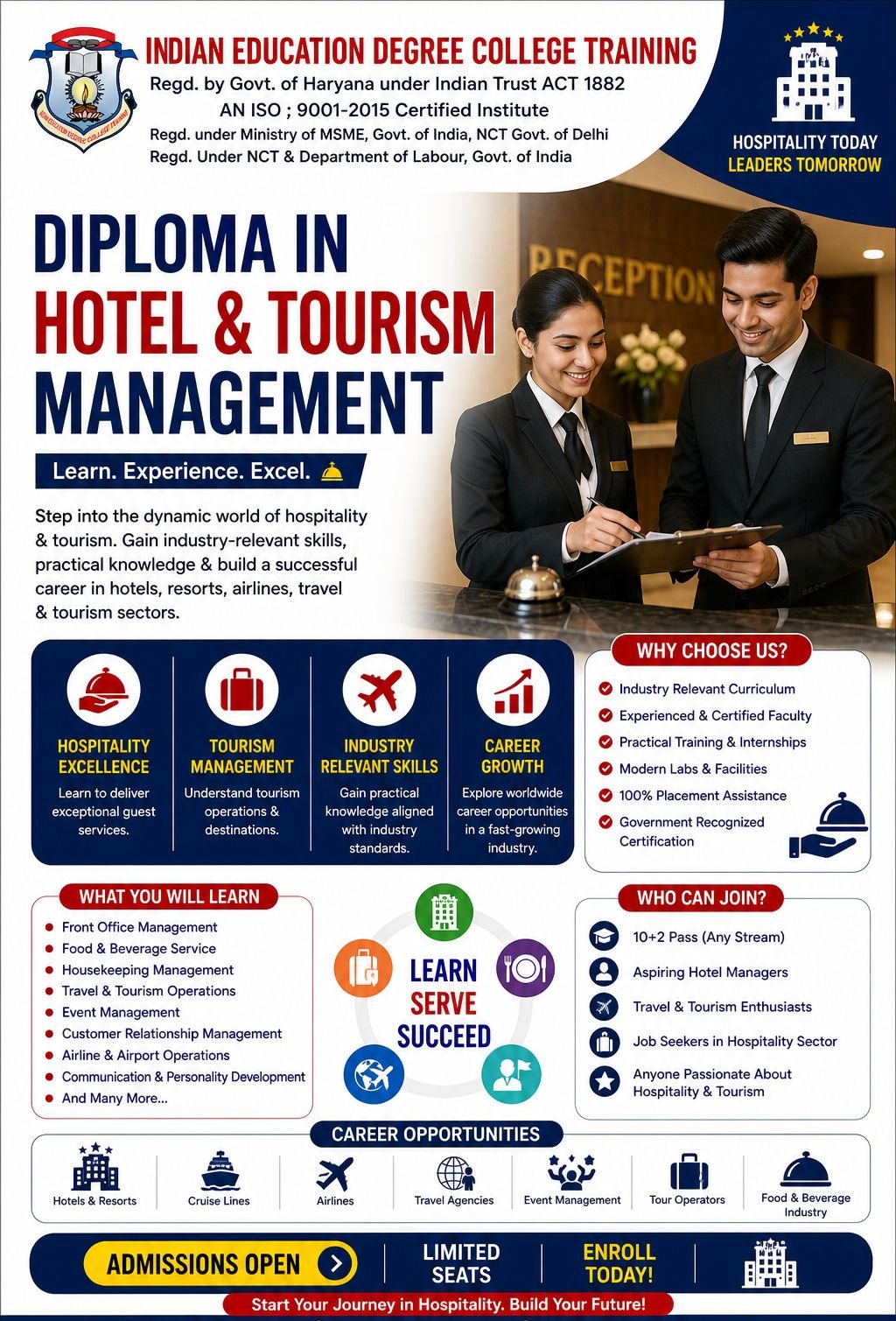 1 Year - Diploma in Hotel & Tourism Management