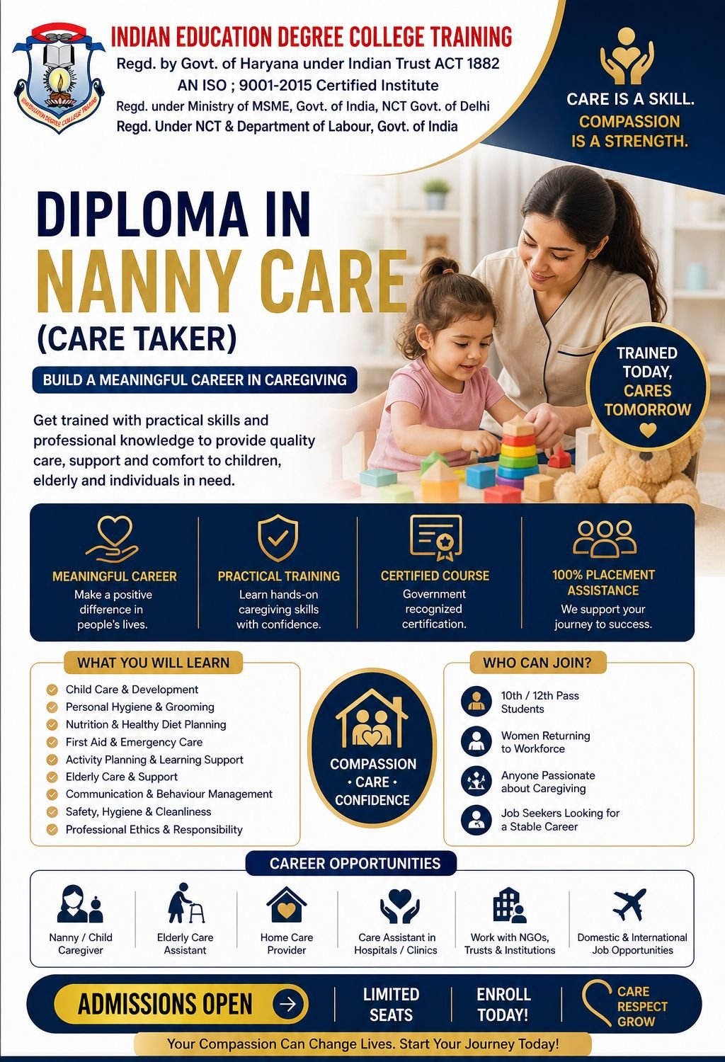 1 Year - Diploma in Nanny Care (Care Taker)